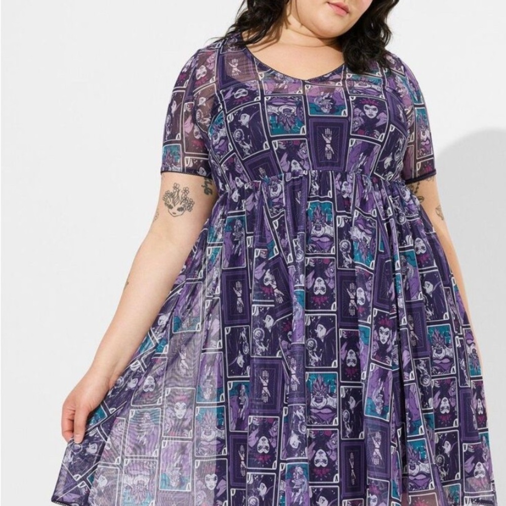 NWT Torrid Disney Villians Mini Mesh Skater Dress Size 0
